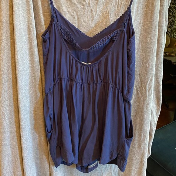 Lulus Navy Blue Pleated Romper SMALL - Picture 2 of 9
